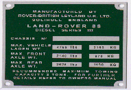 VIN Picture - Model 4 - LAND ROVER FREELANDER 1800 cc 00-06    (97-06)    ALL BODY TYPES